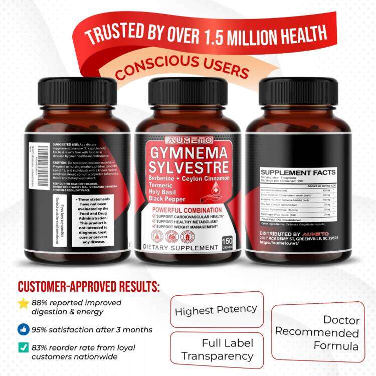 Ultra Gymnema Sylvestre 11,500 mg Maximum Potency with Berberine Ceylon Cinnamon Holy Basil
