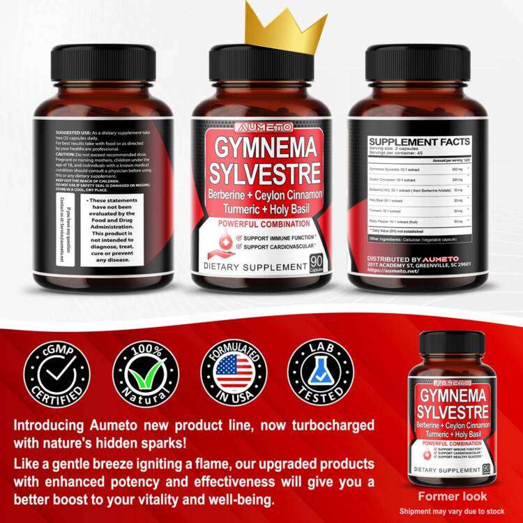 Ultra Gymnema Sylvestre 11,500 mg Maximum Potency with Berberine Ceylon Cinnamon Holy Basil