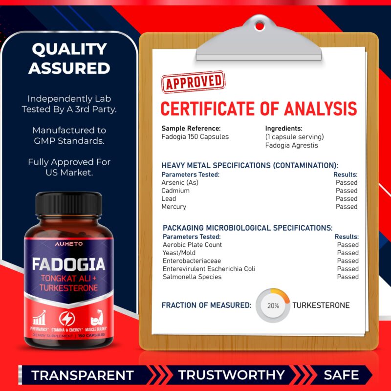 Fadogia Agrestis 12200mg with Turkesterone Tongkat Ali Maca Root Panax Ginseng VIT D3- Energy Workout Memory Support - Image 5